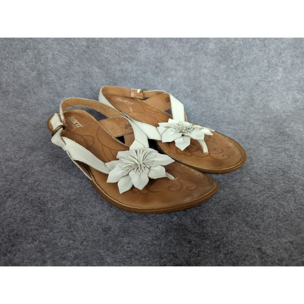Born Kalani White Sandals Women's Sz 10/42 Leather